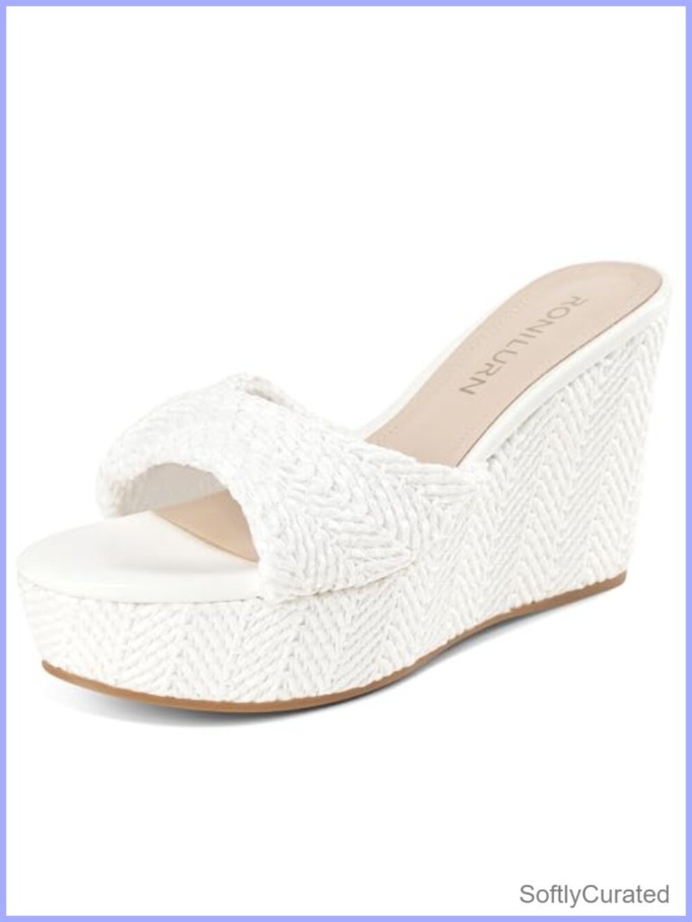 Woven Raffia Espadrille Wedge Slide Sandals Platform Open Toe Slip On